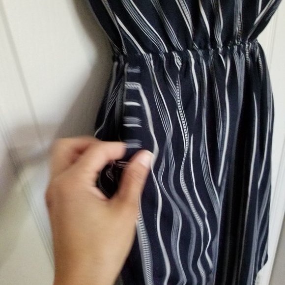 Monteau Los Angeles blue & white striped dress Size Medium - Picture 4 of 8